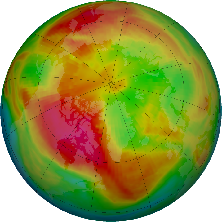 Arctic ozone map for 02 March 1991